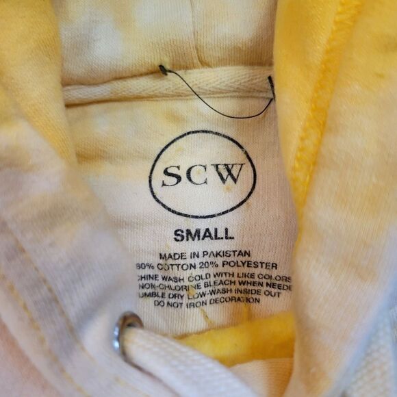 Golden Fox Ramen Tokyo Japan in-house yellow reverse tie-dye hoodie: size small - Picture 4 of 10